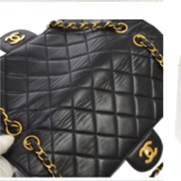 Extremely rare Chanel vintage lambskin two faced double flap bag 18k gold - Picture 2 of 16